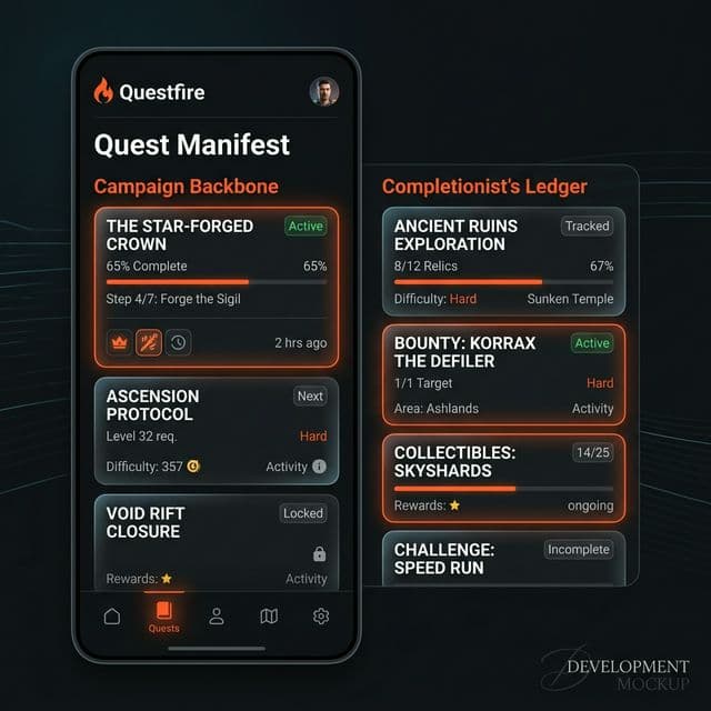 Questfire (Mockup) UI Mockup 1